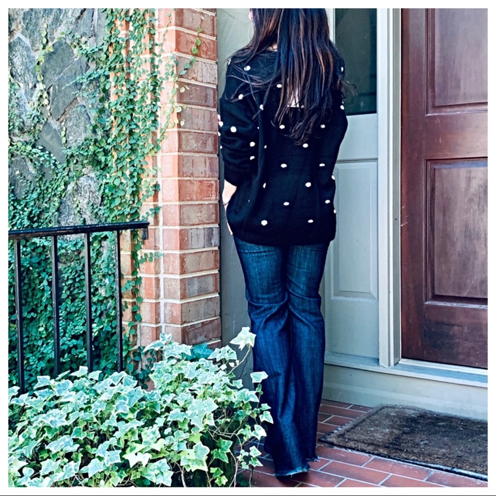 ✨LAST ✨PARIS✨Black polka dot light spring sweater - Picture 6 of 7